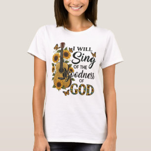 T-shirt chrétien de la Guitare de tournesol