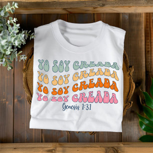 T-shirt chrétien espagnol distressé Yo Soy Creada