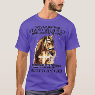 T-shirt Chrétien Je Préférerais Rester Avec Mon Dieu cheva