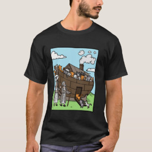 T-shirt Chrétien Kitty Bateau de Noé Mème Amoureux Chat Mi