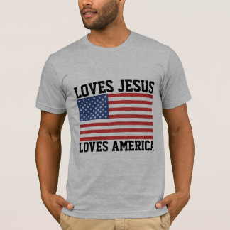T-SHIRT CHRÉTIEN PATRIOTIQUE T-SHIRTS, AIME JÉSUS