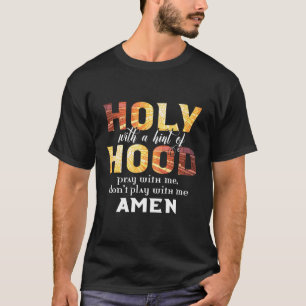 T-shirt Chrétien Saint Avec Une Indice De Hood Priez Avec 