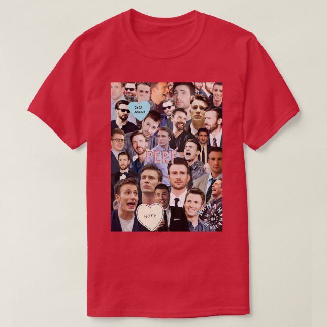 T-shirt Chris Evans Collage (Design devant)