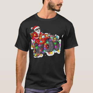 T-shirt Chrismas Sana Claus équitation Monser ruck Boys Ki