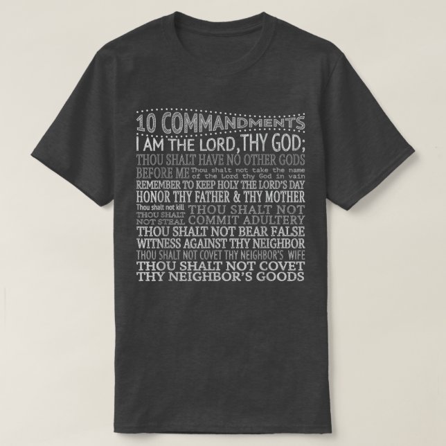 T-shirt Christian10 Commandements Dix Décalogue Bible Tee (Design devant)