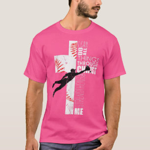 T-shirt Christian Ado Boys Kids Baseball Croix religieuse