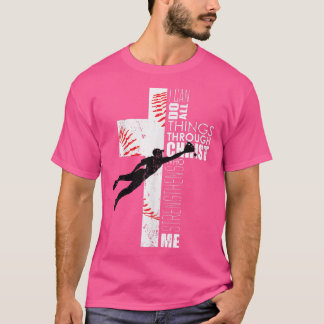 T-shirt Christian Ado Boys Kids Baseball Croix religieuse