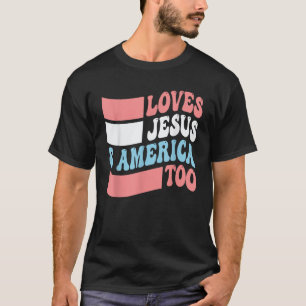 T-shirt Christian Aime Jésus Et L'Amérique Aussi 4 juillet