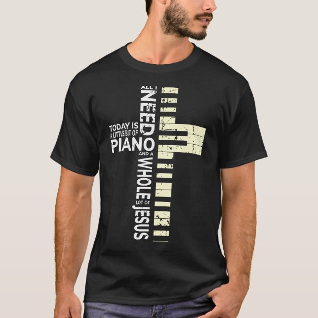 T-shirt Christian Band Shirt Musicien Rock Musique Piano (Devant)
