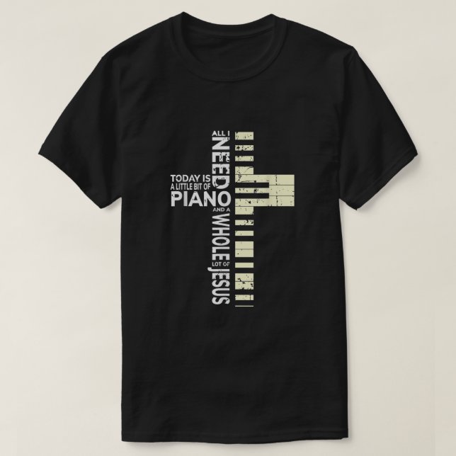 T-shirt Christian Band Shirt Musicien Rock Musique Piano T (Design devant)