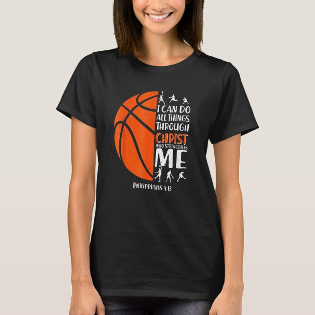 T-shirt Christian Basketball  Men Boys Kids Religious (Devant)