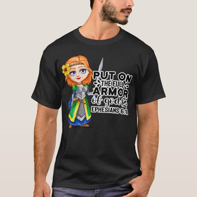 T-shirt Christian Bible Motivation Armor of God Ephesians  (Devant)