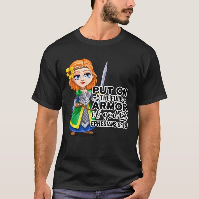 T-shirt Christian Bible Motivation Armor of God Ephesians  (Devant)