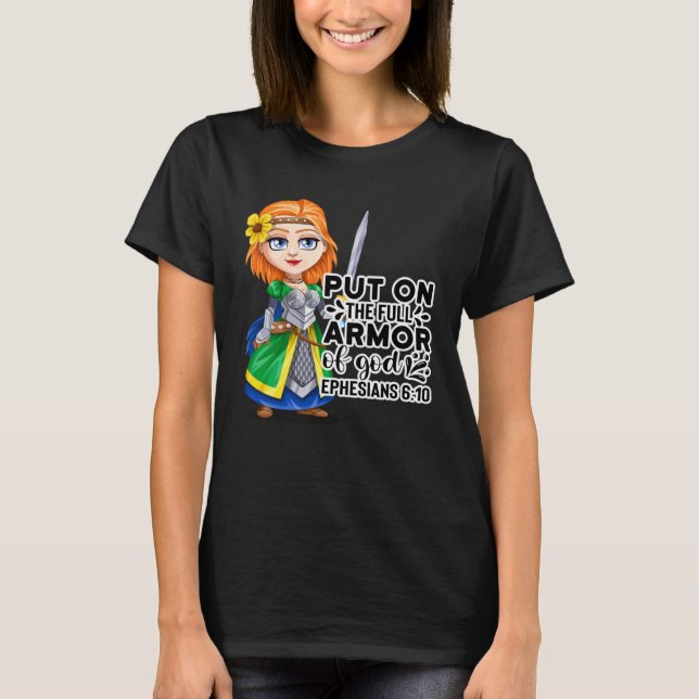T-shirt Christian Bible Motivation Armor of God Ephesians  (Devant)