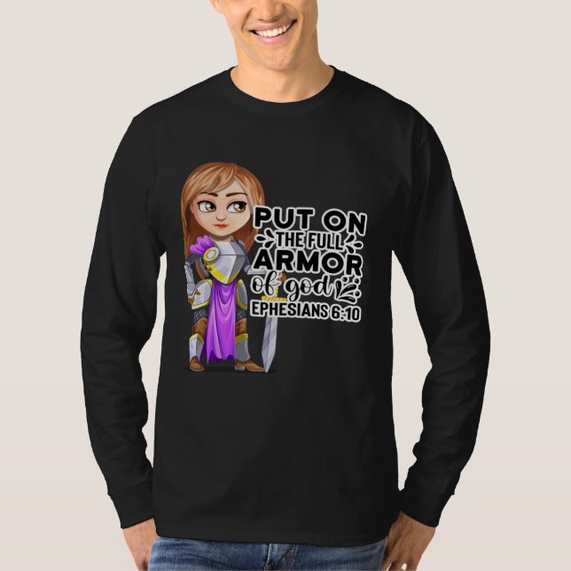 T-shirt Christian Bible Motivation Armor of God Ephesians  (Devant)