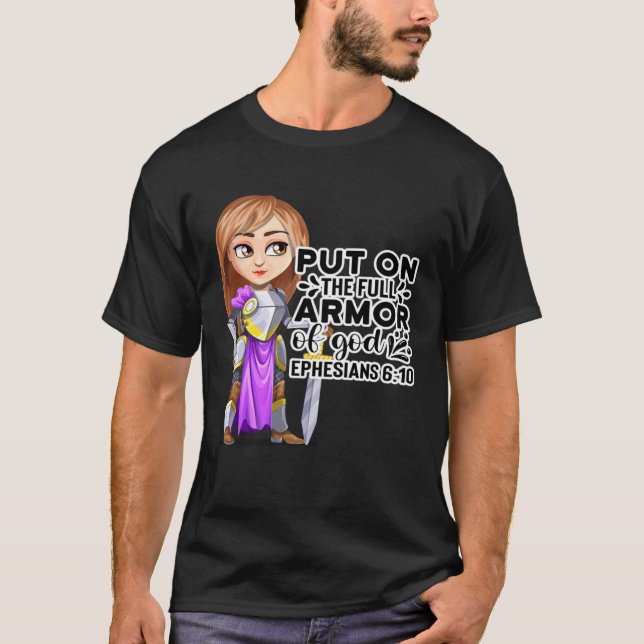 T-shirt Christian Bible Motivation Armor of God Ephesians  (Devant)
