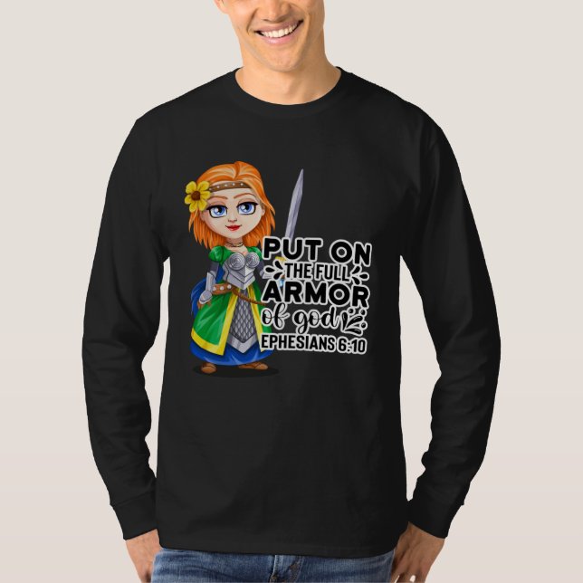 T-shirt Christian Bible Motivation Armor of God Ephesians  (Devant)