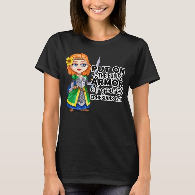 T-shirt Christian Bible Motivation Armor of God Ephesians  (Devant)