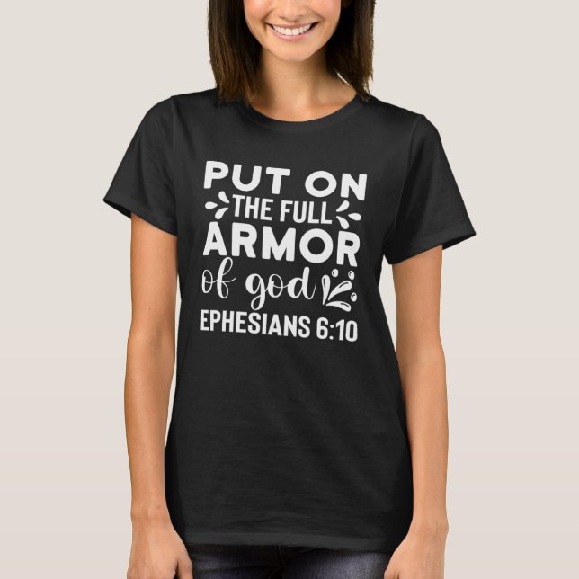 T-shirt Christian Bible Motivation Armor of God Ephesians  (Devant)