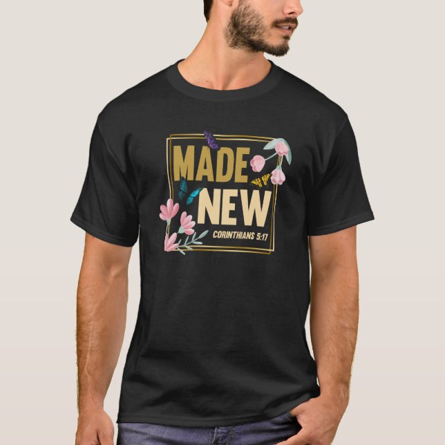 T-shirt Christian Bible Verse Corinthians 517 Flower Butte (Devant)