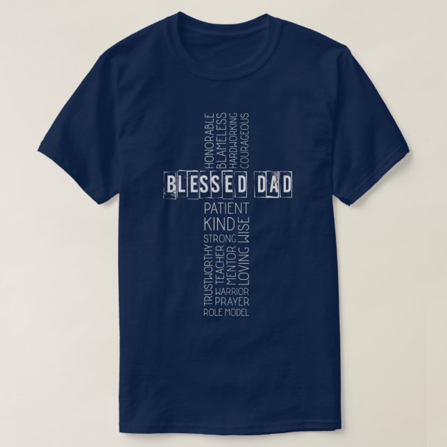 T-shirt Christian Blessed Papa Fête des pères croisée (Design devant)
