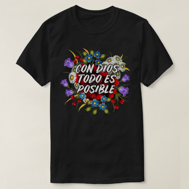 T-shirt Christian Con Dios Todo Es Posible (Design devant)