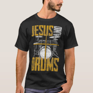 T-shirt Christian Devo Drummer Jesus Et Drums Jésus