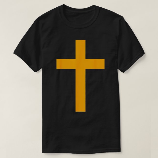 T-shirt Christian Dieu Jésus Croix Orange (Design devant)