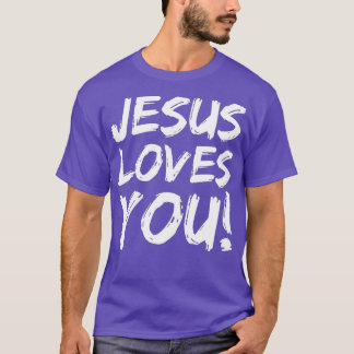 T-shirt Christian Evangelism Gift for Men Jesus Loves You