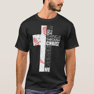 T-shirt Christian Gifts Boys Baseball Religieux Verse Cros