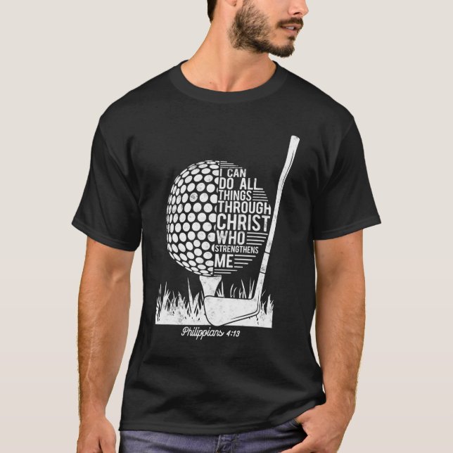 T-shirt Christian Golf Plyer I Can Do All Things Philippia (Devant)