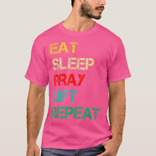 T-shirt Christian Gym et Jesus Gym pour manger Sleep Prièr