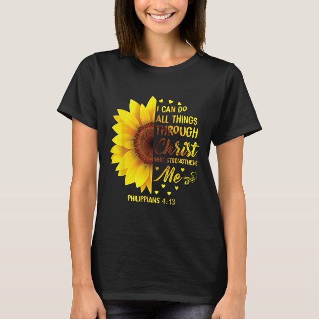 T-shirt Christian I Can Do All Things Through Christ Bible (Devant)