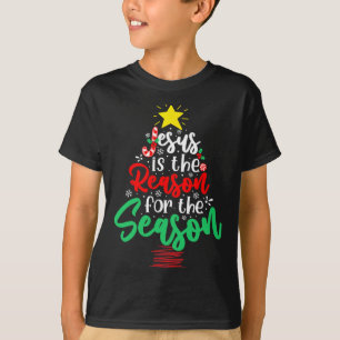 T-shirt Christian Jésus Est La Raison De Noël Arbre De Noë