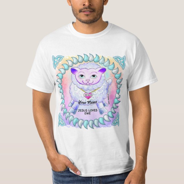 T-shirt Christian Jesus Loves You  (Devant)