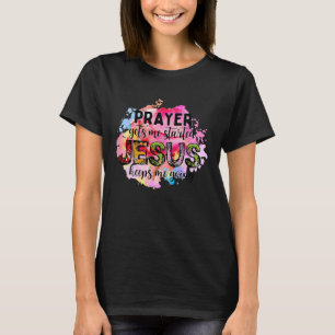 T-shirt Christian Jesus Me Garde À L'Aquarelle Bible Re