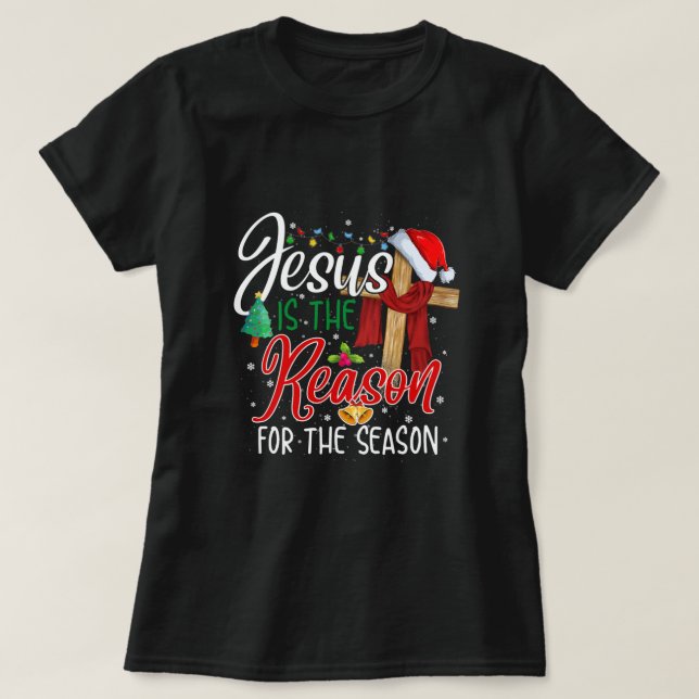 T-shirt Christian Jesus The Reason Christmas Stocking Stuf (Design devant)