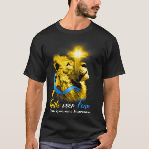 T-shirt Christian Lion Cross Faith sur la peur Syndrome