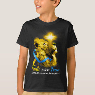 T-shirt Christian Lion Cross Faith sur la peur Syndrome