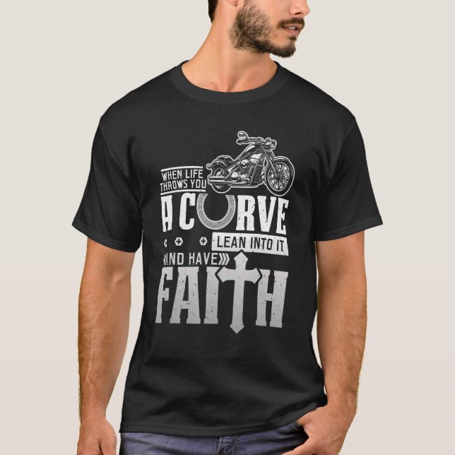 T-shirt Christian Motorcycle Vie Vous Jette Une Courbe (Devant)