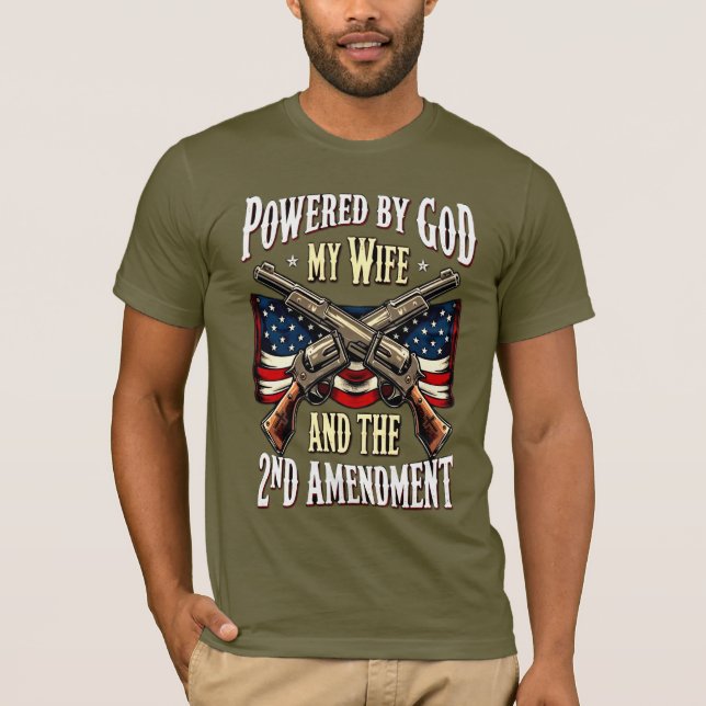 T-shirt Christian Patriotic God Wife 2nd Amendment (Devant)