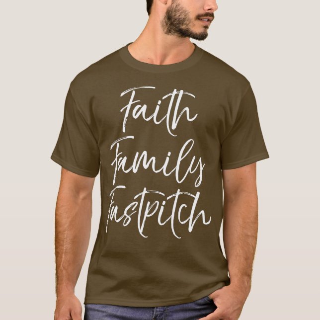 T-shirt Christian Softball cadeau pour les femmes Foi fami (Devant)