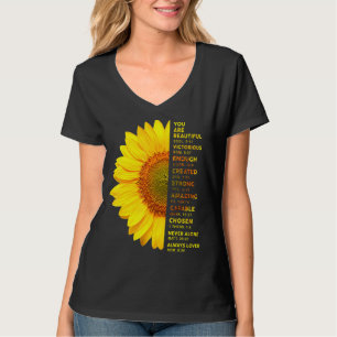 T-shirt Christian Sunflower Vous Êtes Une Belle Victorieus