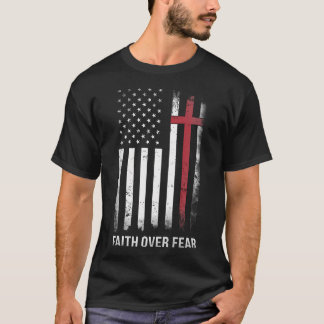 T-shirt Christian Us Usa Drapeau American Christ Faith sur