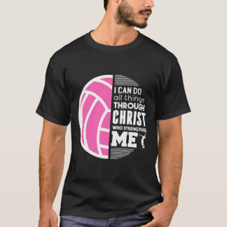 T-shirt Christian Volleyball Je Peux Faire Toutes Les Chos