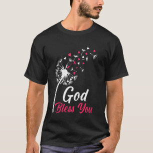 T-shirt Christianisme DIEU VOUS BÉNISSE Pissenlit Drôle Da