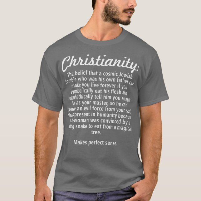 T-shirt Christianisme Religion Athée tee - shirt agnostiqu (Devant)