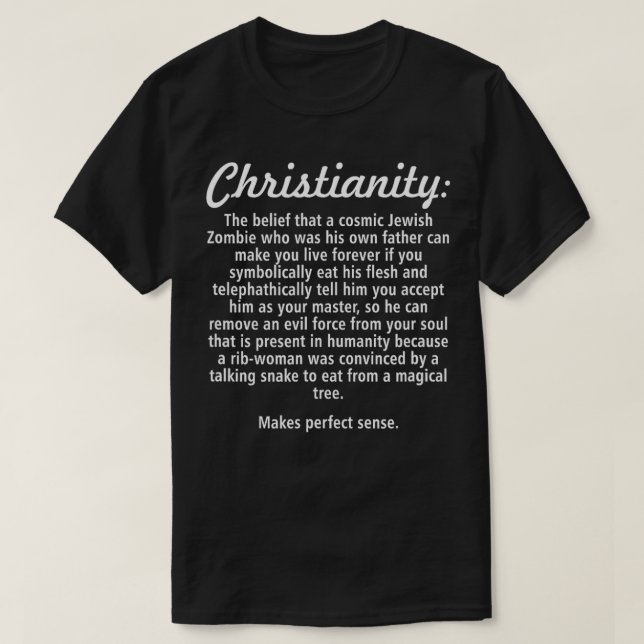 T-shirt Christianisme Religion athéisme athée athée agnost (Design devant)