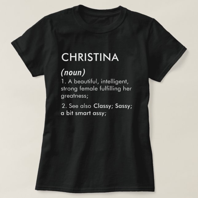 T-shirt Christina name, Editable name, Custom name (Design devant)
