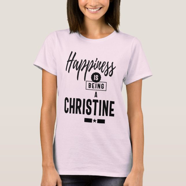 T-shirt Christine Nom personnalisé Cadeau Anniversaire (Devant)